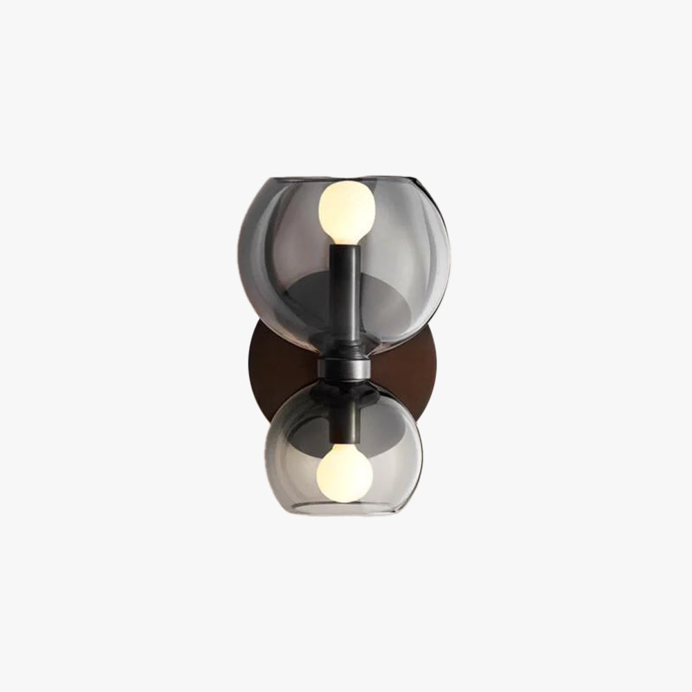 Applique murale LED moderne en forme de sablier en métal et verre finition blanche