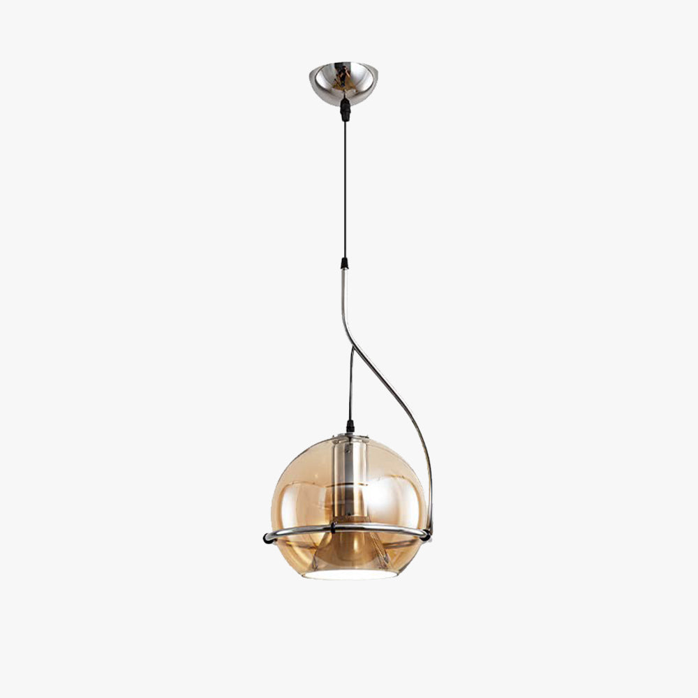 Suspension vintage en verre avec lueur chaleureuse pour salon