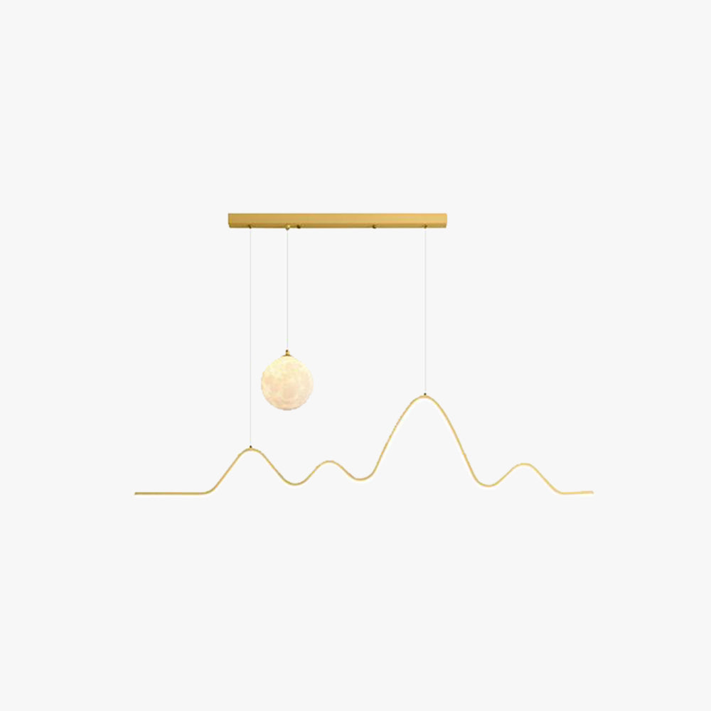 Suspension métallique ondulée minimaliste pour salles à manger