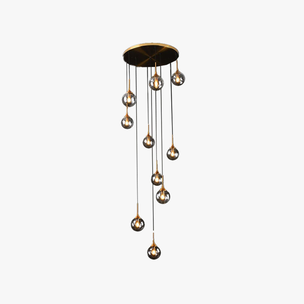 Ambient Spiral Glass Pendant Lamp for Staircase