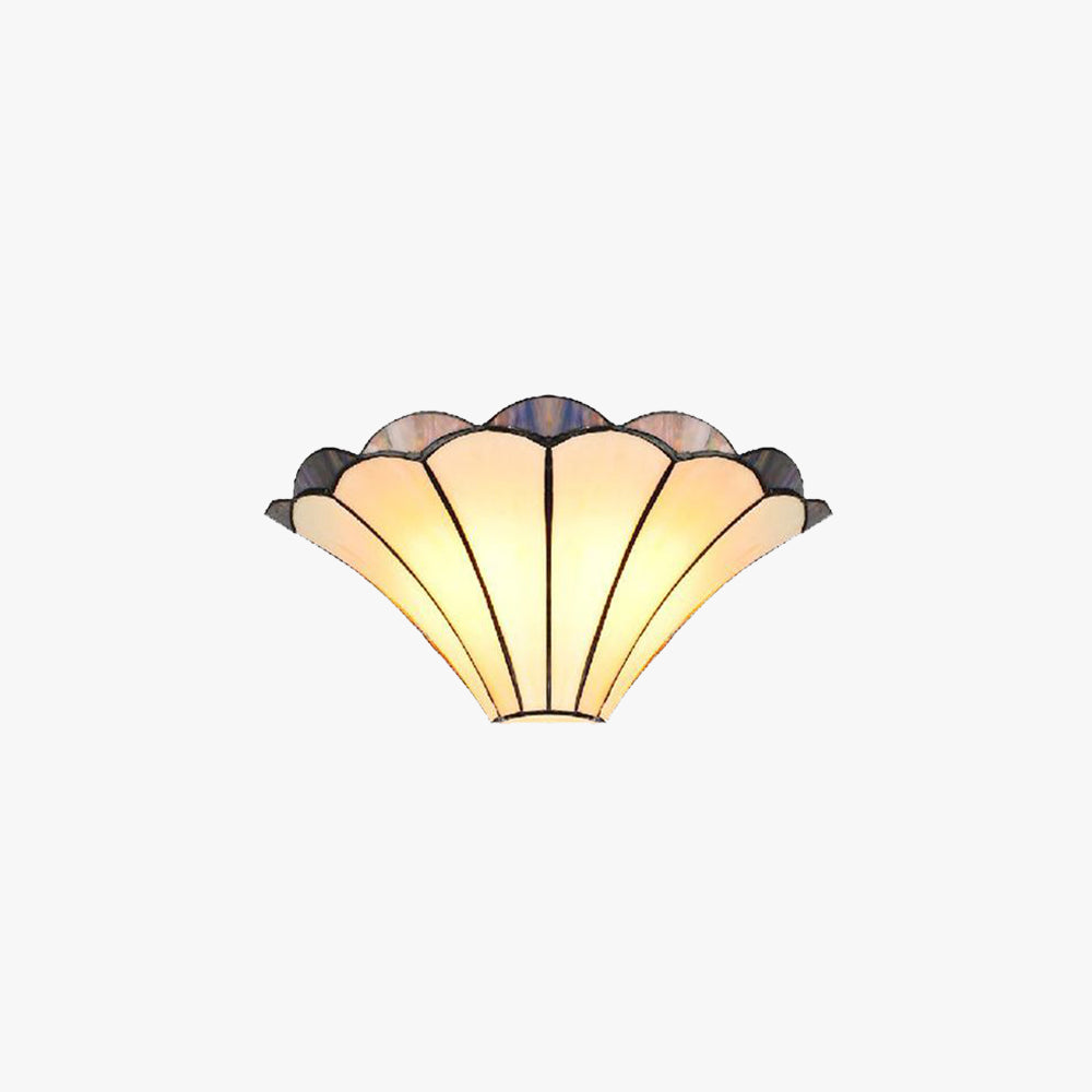 Applique murale en verre beige en forme de fleur