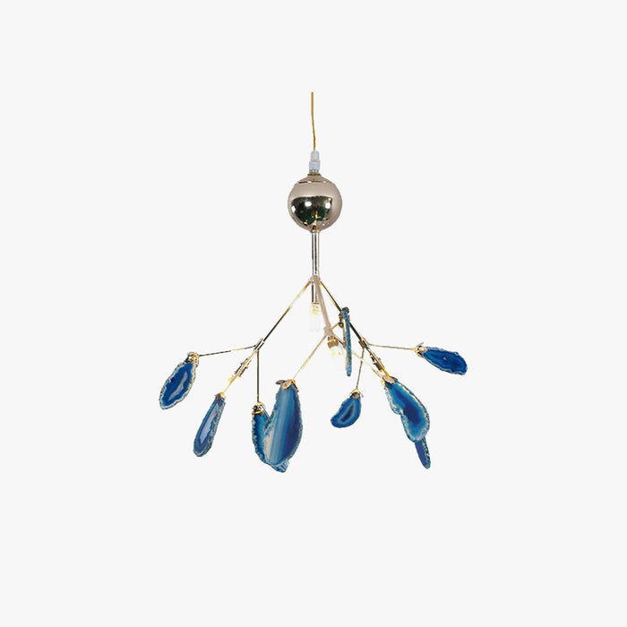 Lustre Aurora en agate gemme colorée pour chambre et salon