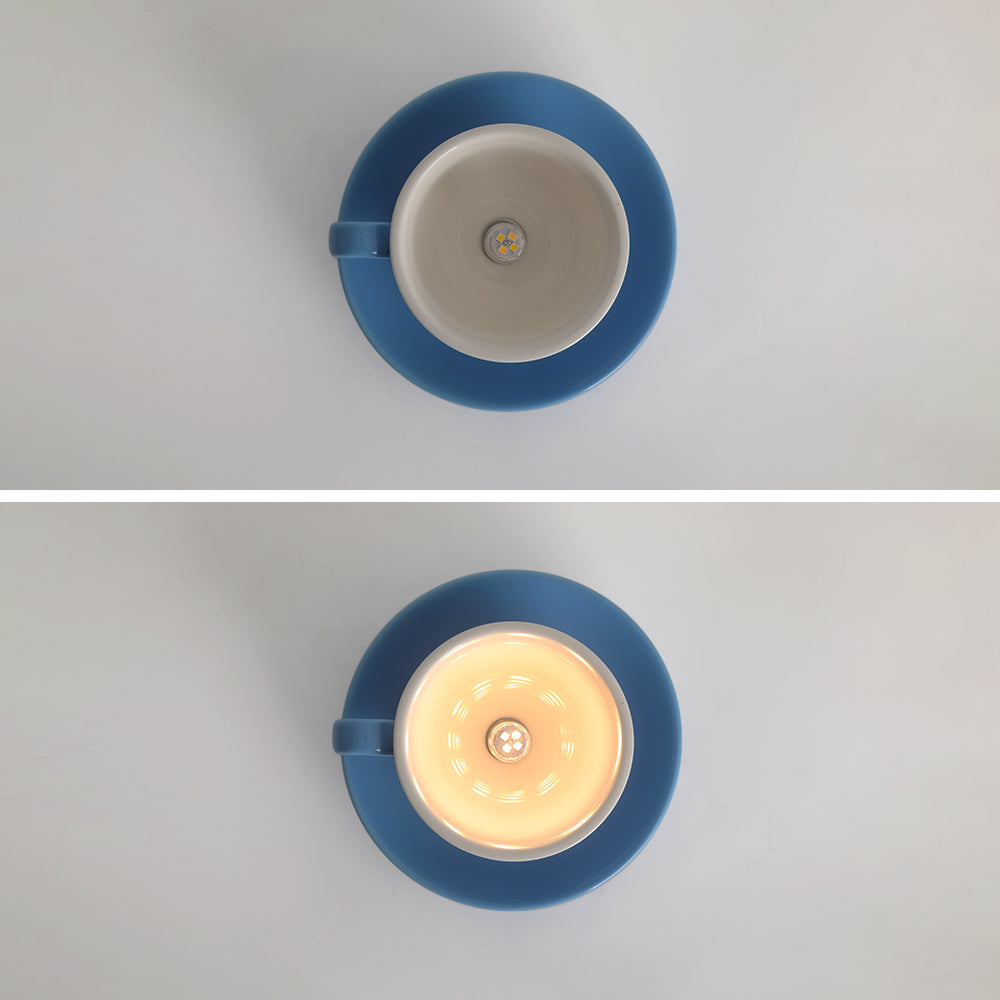 Teyo Moderne Tasses à Café Céramique Plafonnier Bleu/Rose/Jaune - Neutralighting