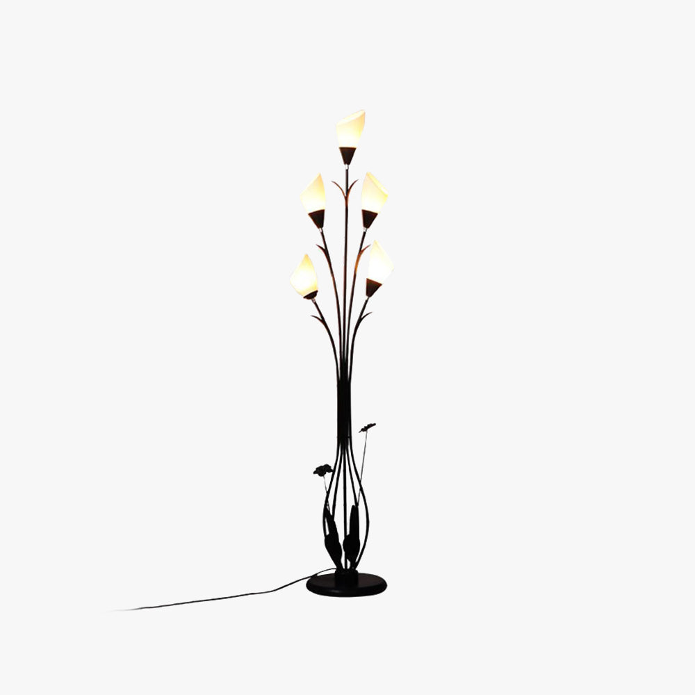 Lampadaire moderne noir ramifié pour salon
