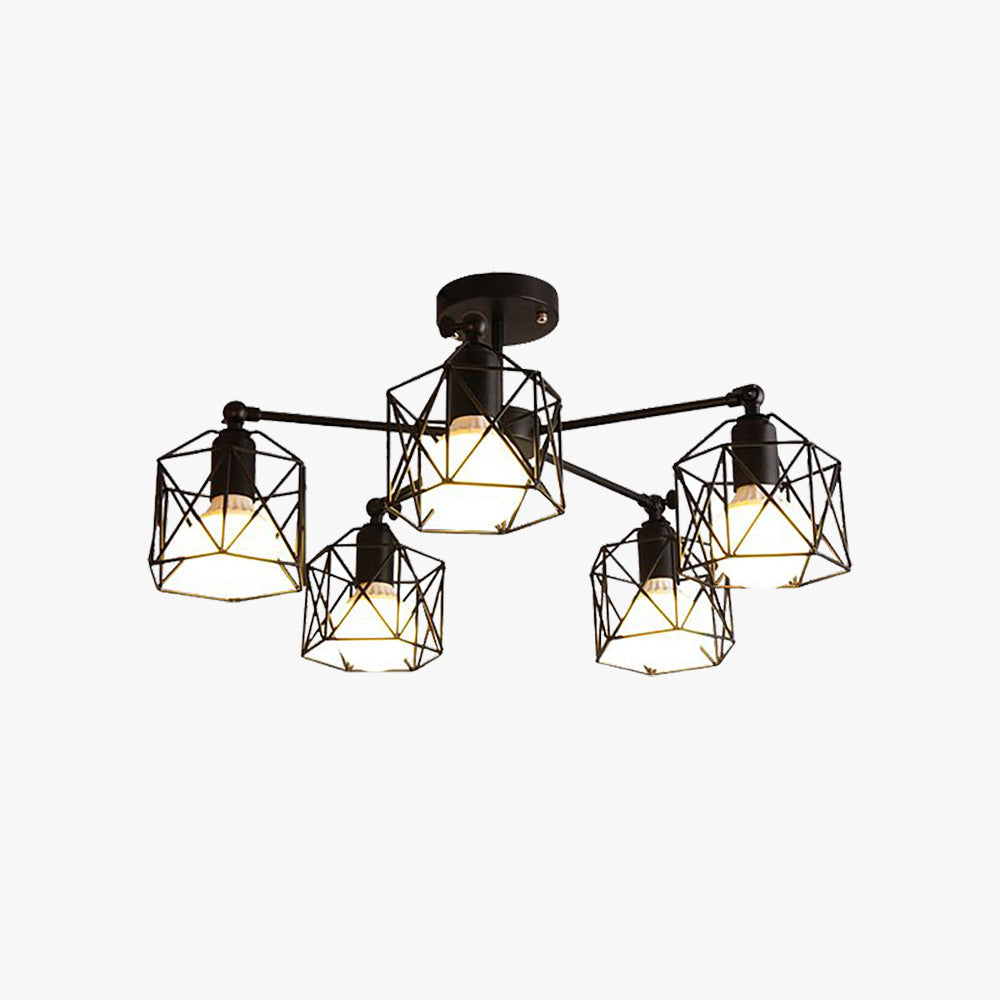 Plafonnier semi-encastré Onyx noir pour salon et chambre