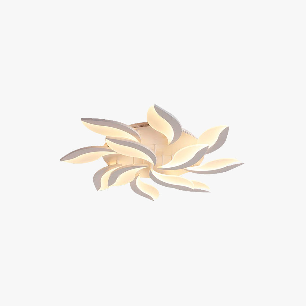 Plafonnier blanc floral Art déco en acrylique pour salon