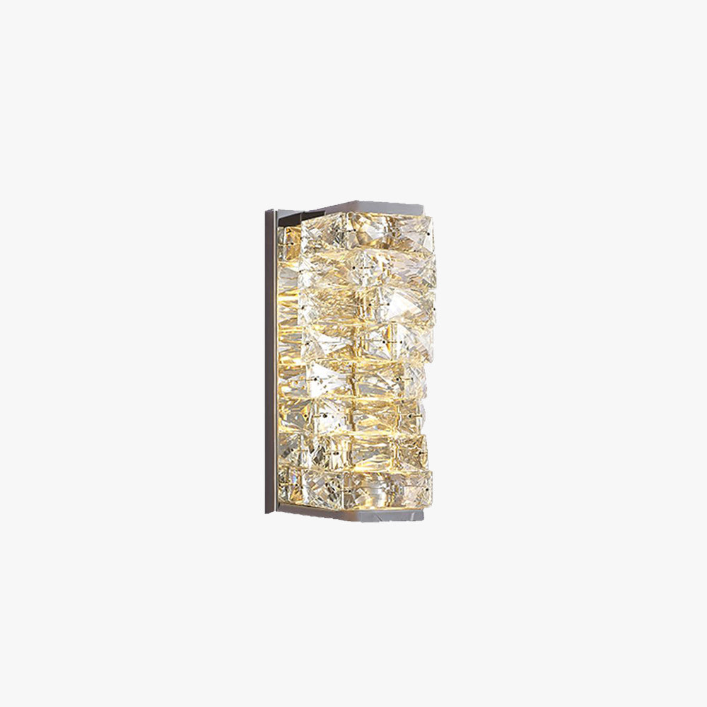 LumenCraft Modern Rectangular Crystal LED Vanity Wall Light