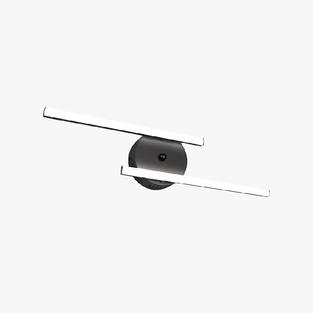 Applique murale LED bi-linéaire IP44 noire et argent pour coiffeuse