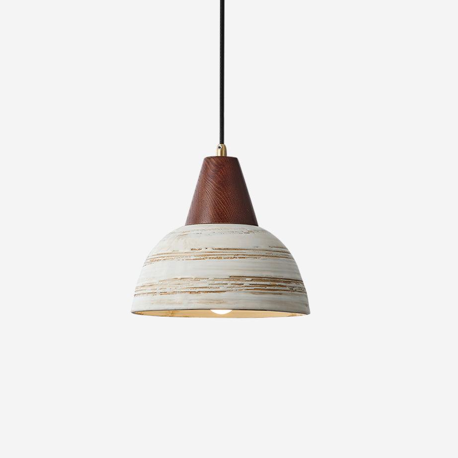 Lampe suspendue nordique avec lumière d’ambiance et abat-jour en céramique