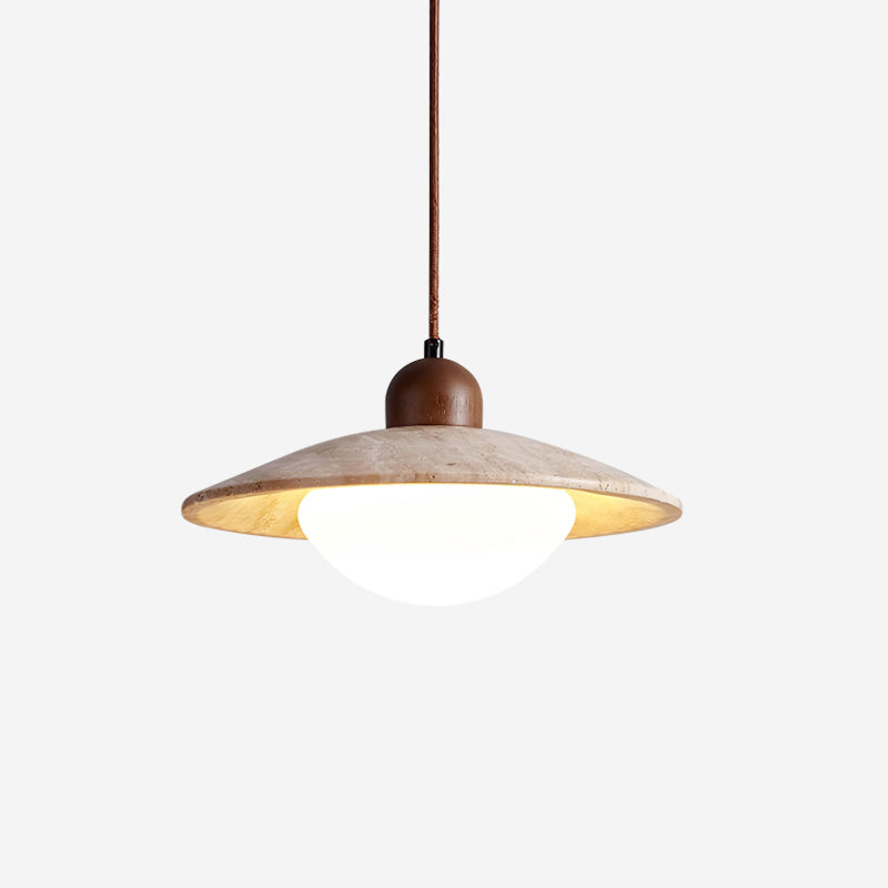 Lampe suspendue en verre travertin au design minimaliste