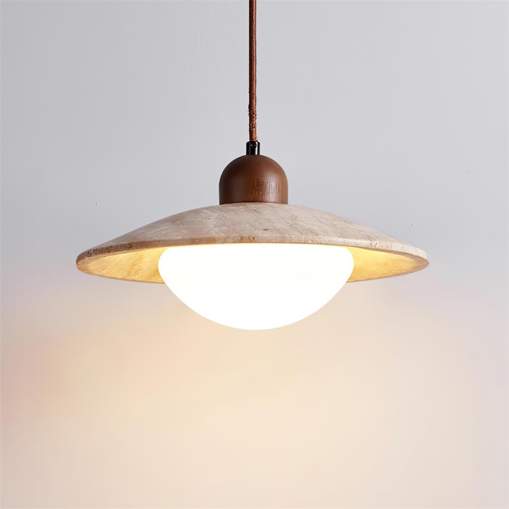 Lampe suspendue en verre travertin au design minimaliste