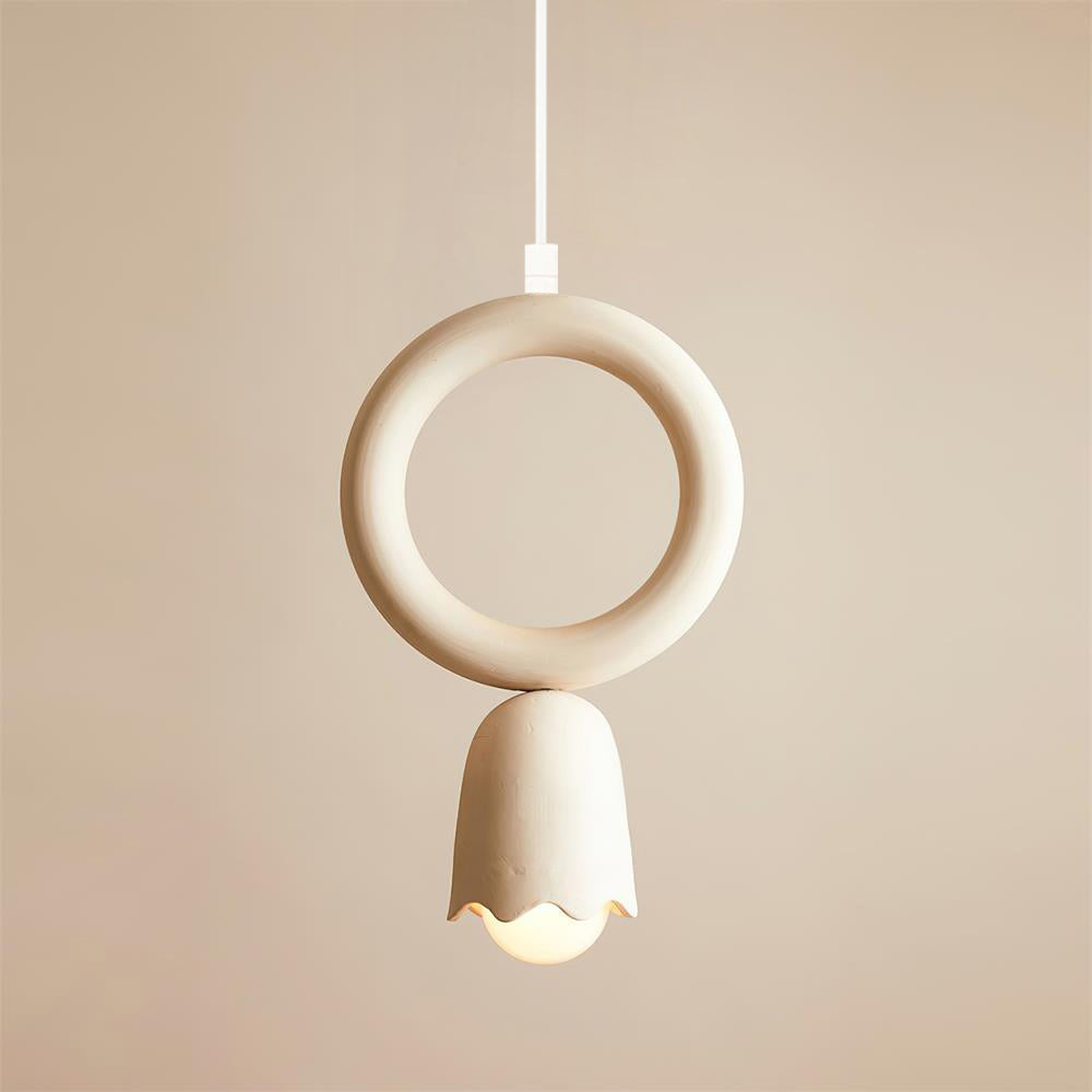 Suspension minimaliste en céramique avec lumière dimmable