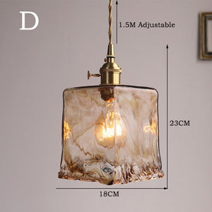 Zina Suspension Géométrique Vintage Verre. Laiton. Salon - Neutralighting