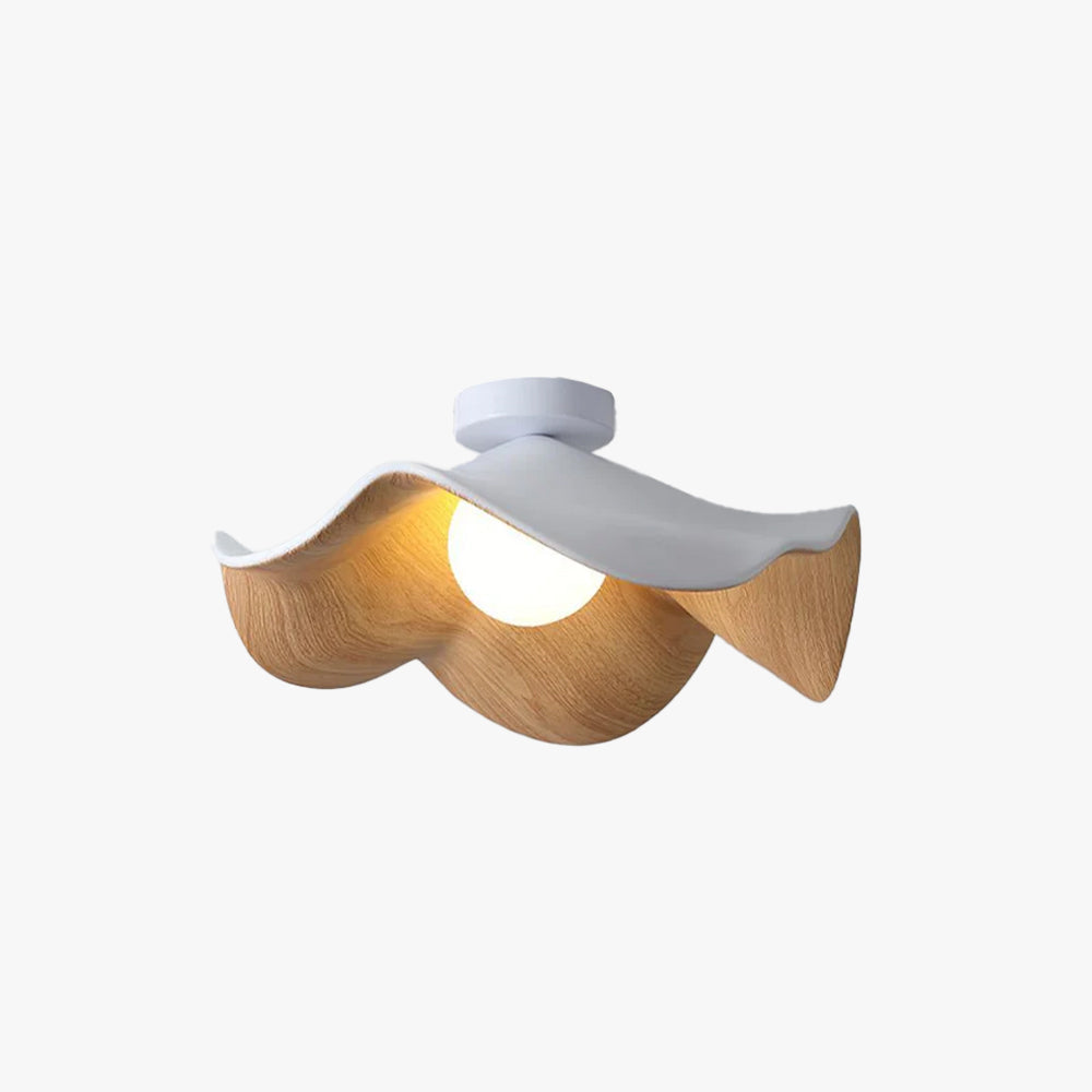 Lumière de plafond effet grain de bois avec finition noire et blanche