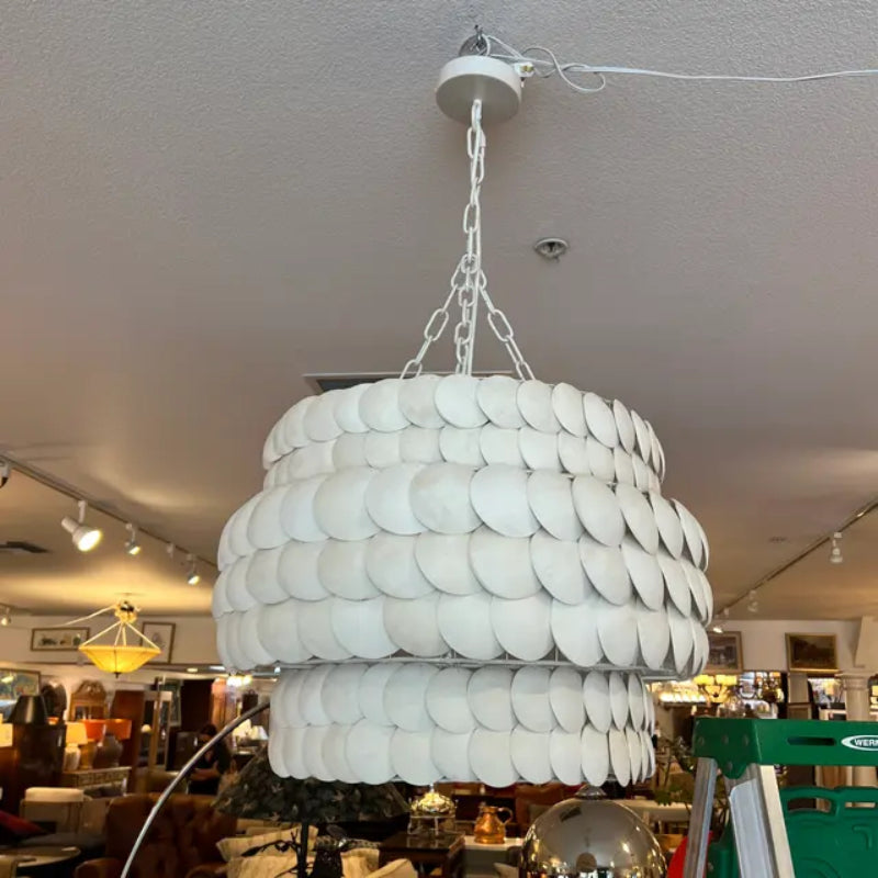 Lampe Suspension Vintage LED Finition Métal Crème Pour Salon Confortable