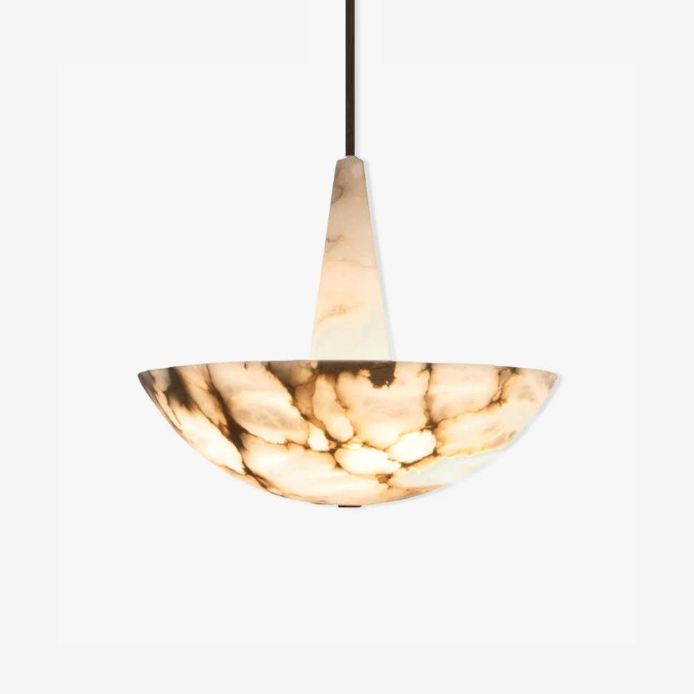 Alabaster Pendant Light With Integrated LED Adjustable Temp