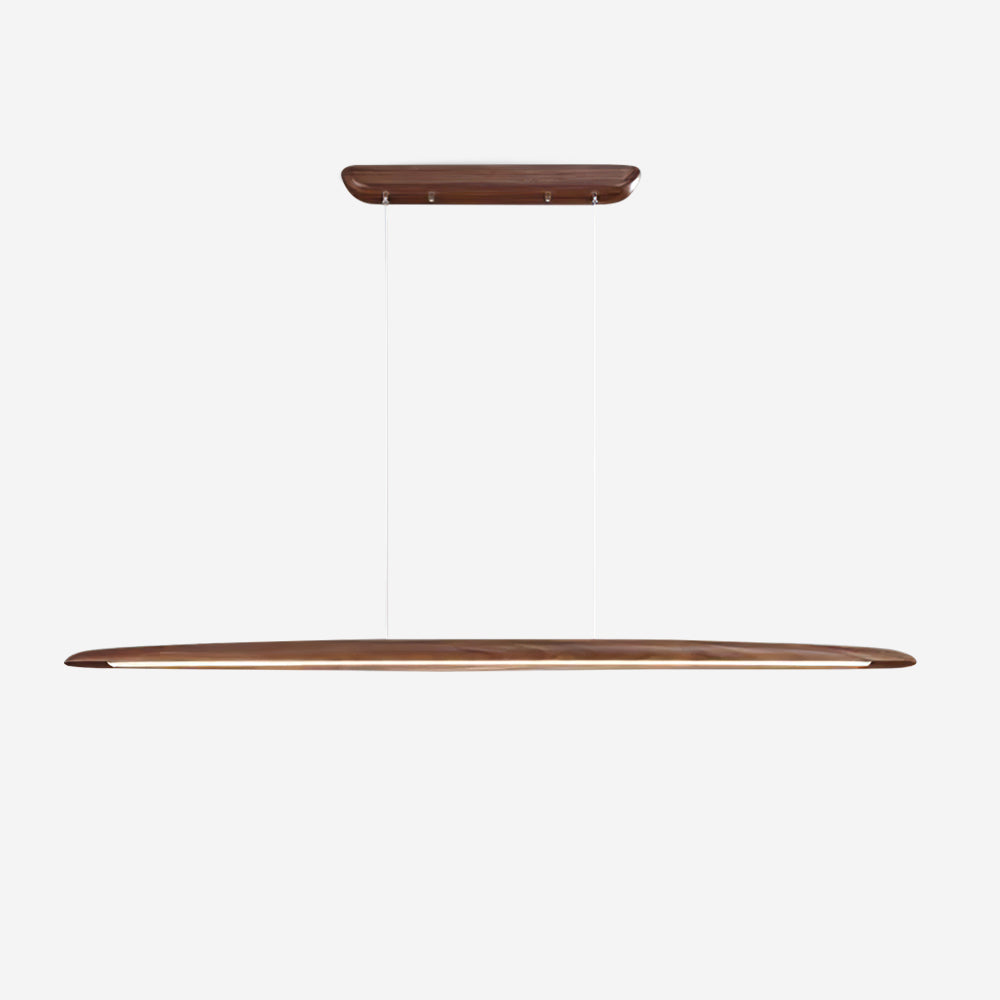 Lustre LED intégré en bois minimaliste avec lueur chaude