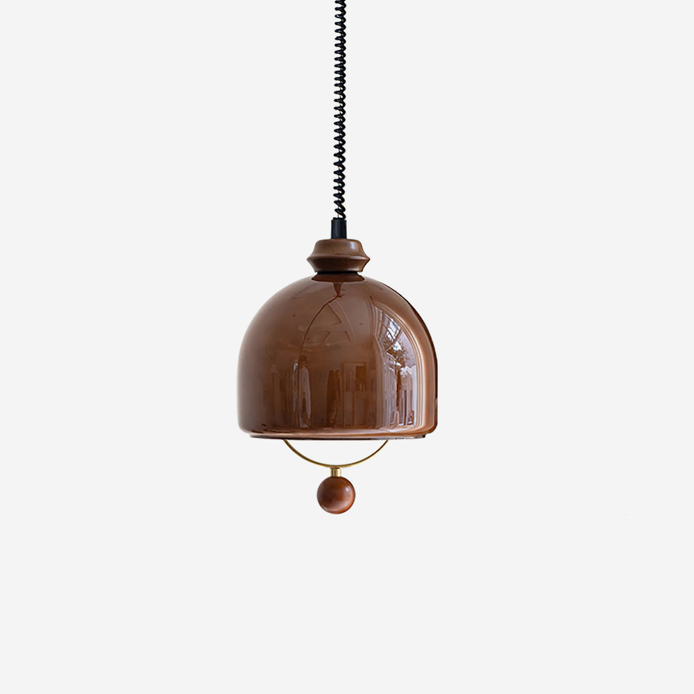 Suspension vintage en verre noir mat dimmable