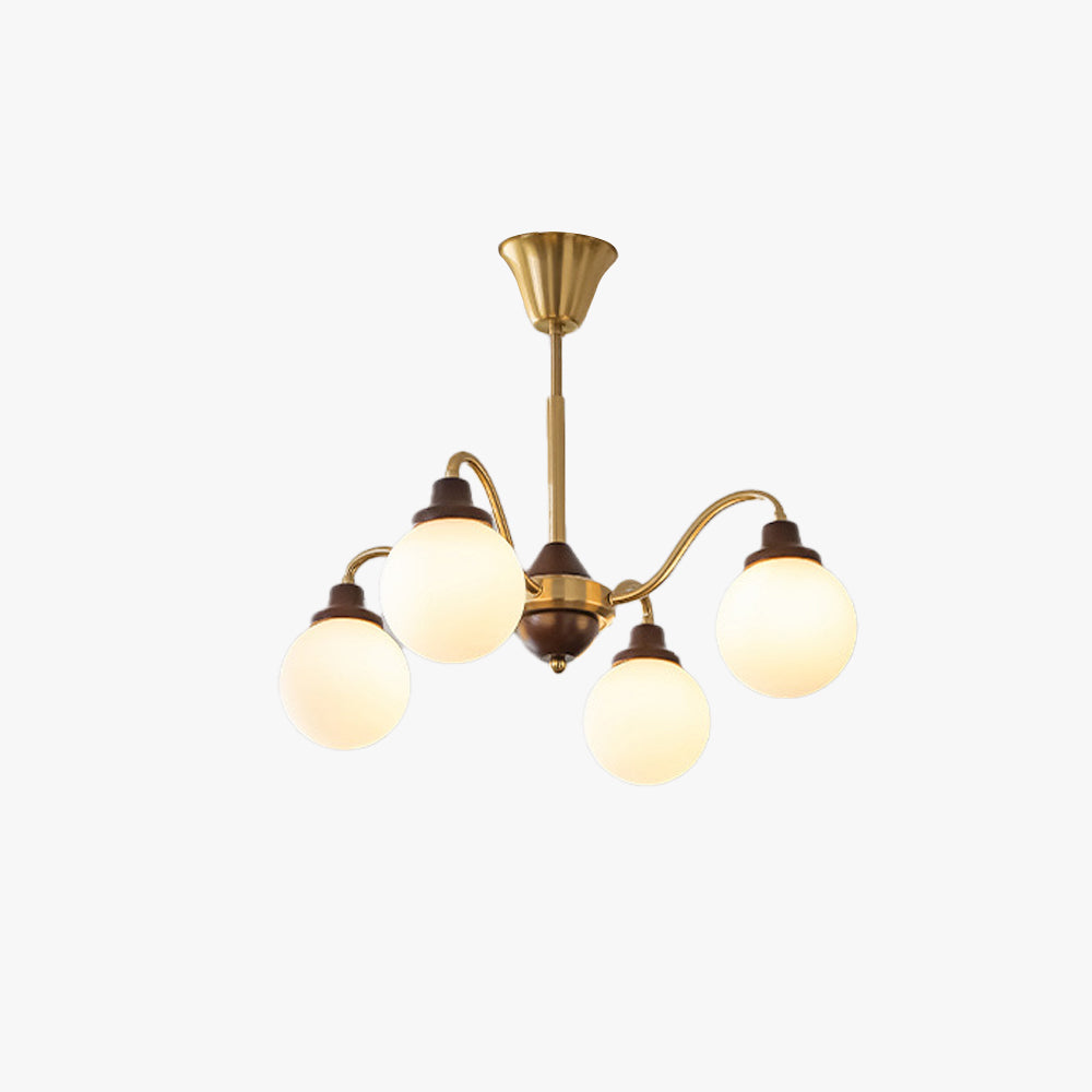 Lustre français élégant LED finition chrome et or pour salon