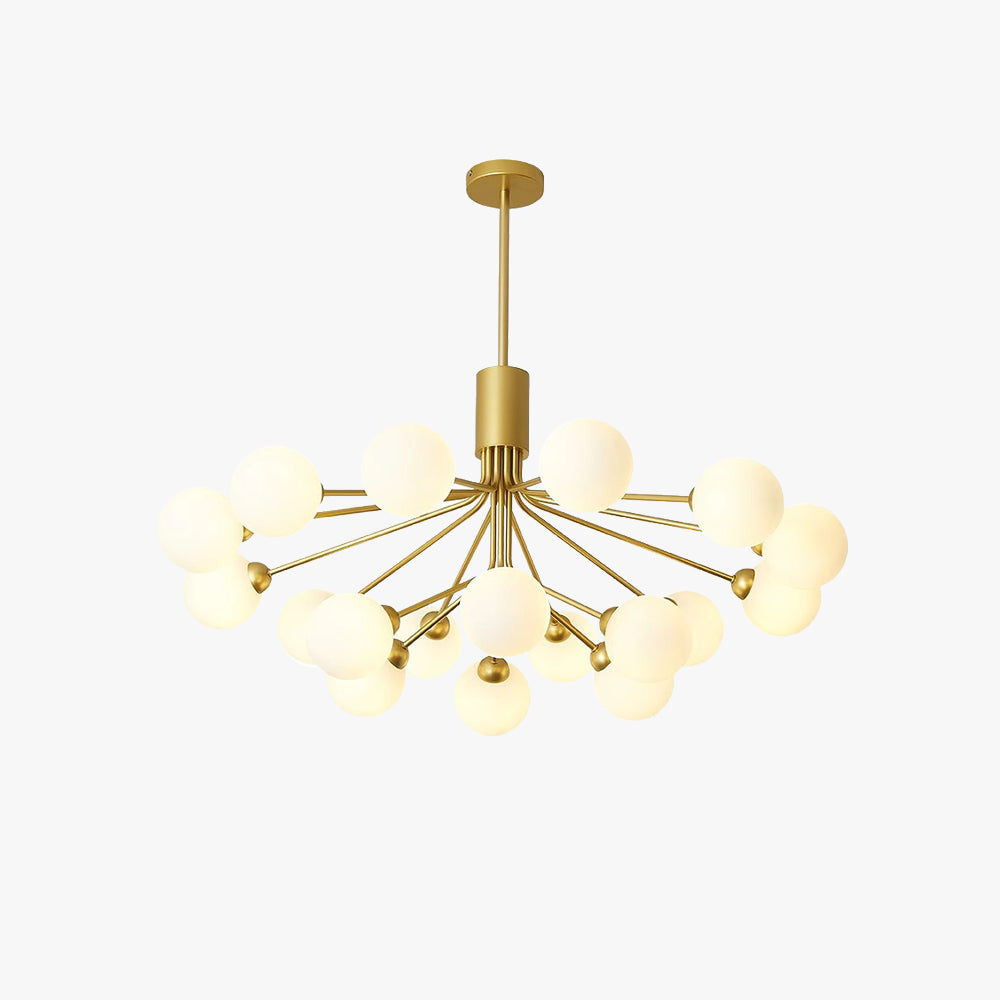 Lustre Aurora en métal et verre avec LED pour salon, salle à manger et chambre