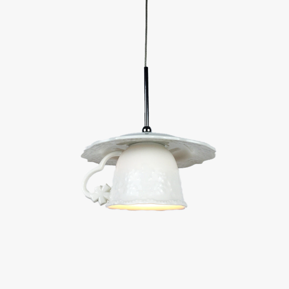 Suspension LED nordique en céramique avec lueur d'ambiance