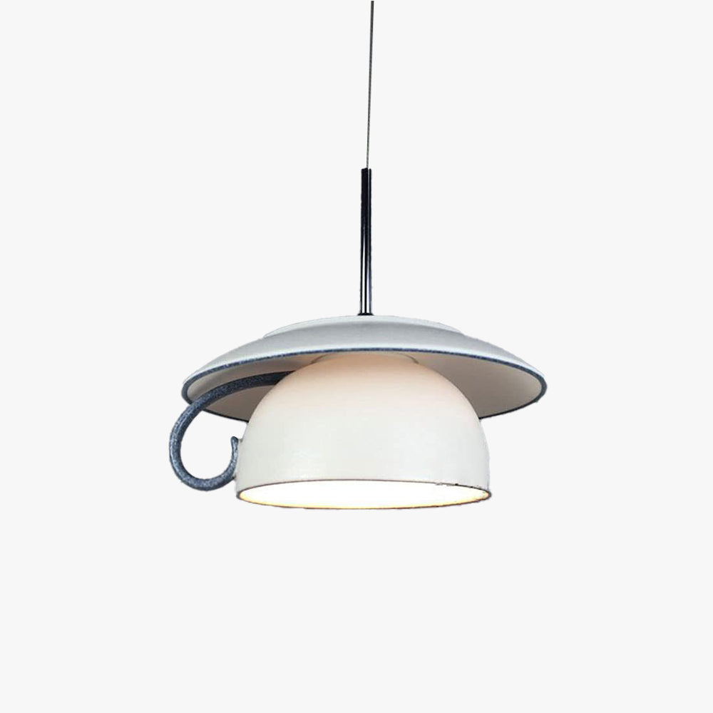 Suspension LED nordique en tasse céramique avec douce lueur