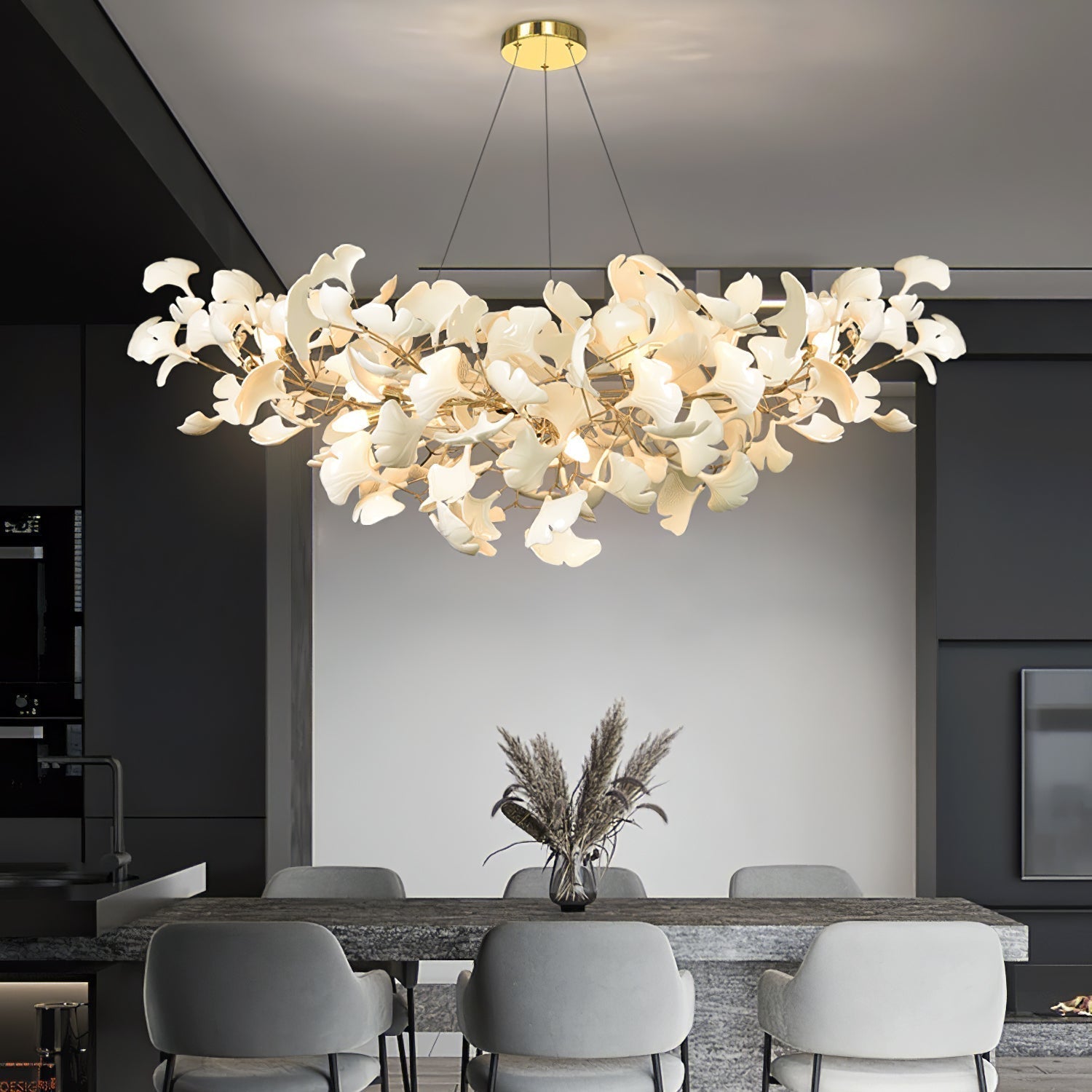 Metr Lustre de Luxe en Céramique pour Salon en Forme d’Arc en U - Neutralighting