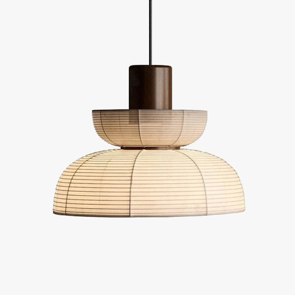 Suspension en papier et tissu avec lumière d’ambiance