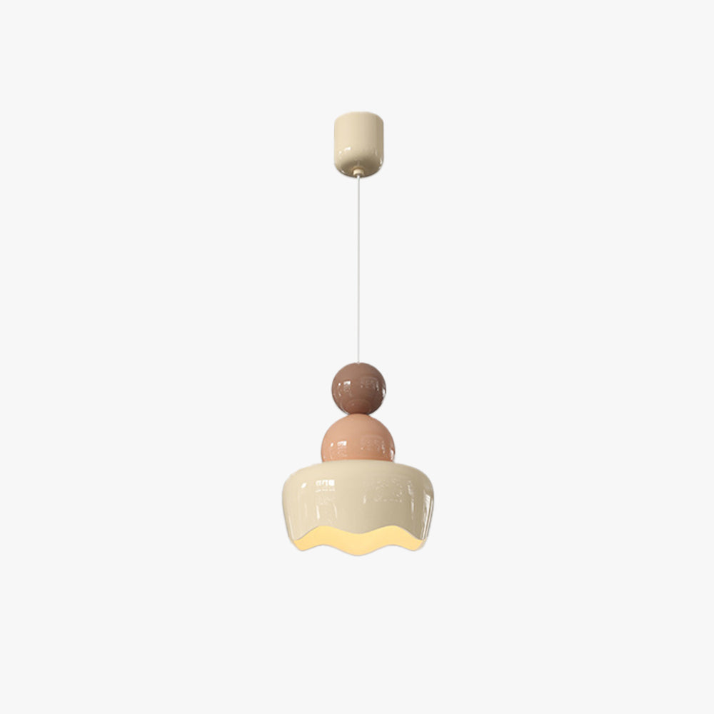 Suspension LED en résine crème pour ambiance chambre