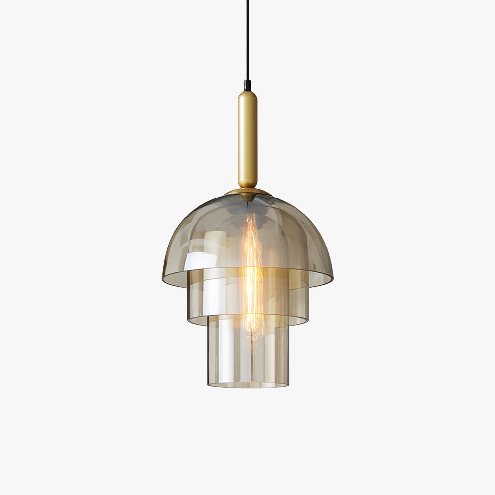 Suspension moderne en métal et verre pour ambiance salon