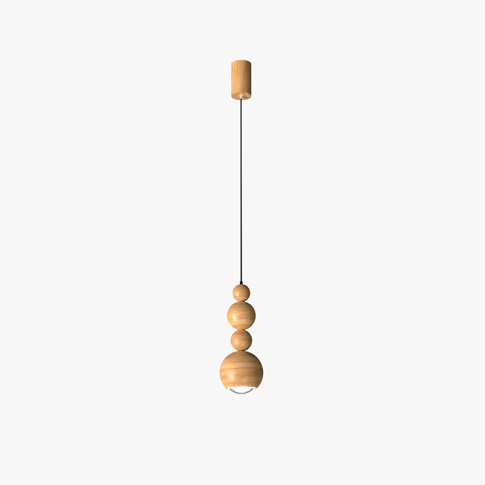 Suspension LED globe vintage métal et bois pour salon et chambre élégants