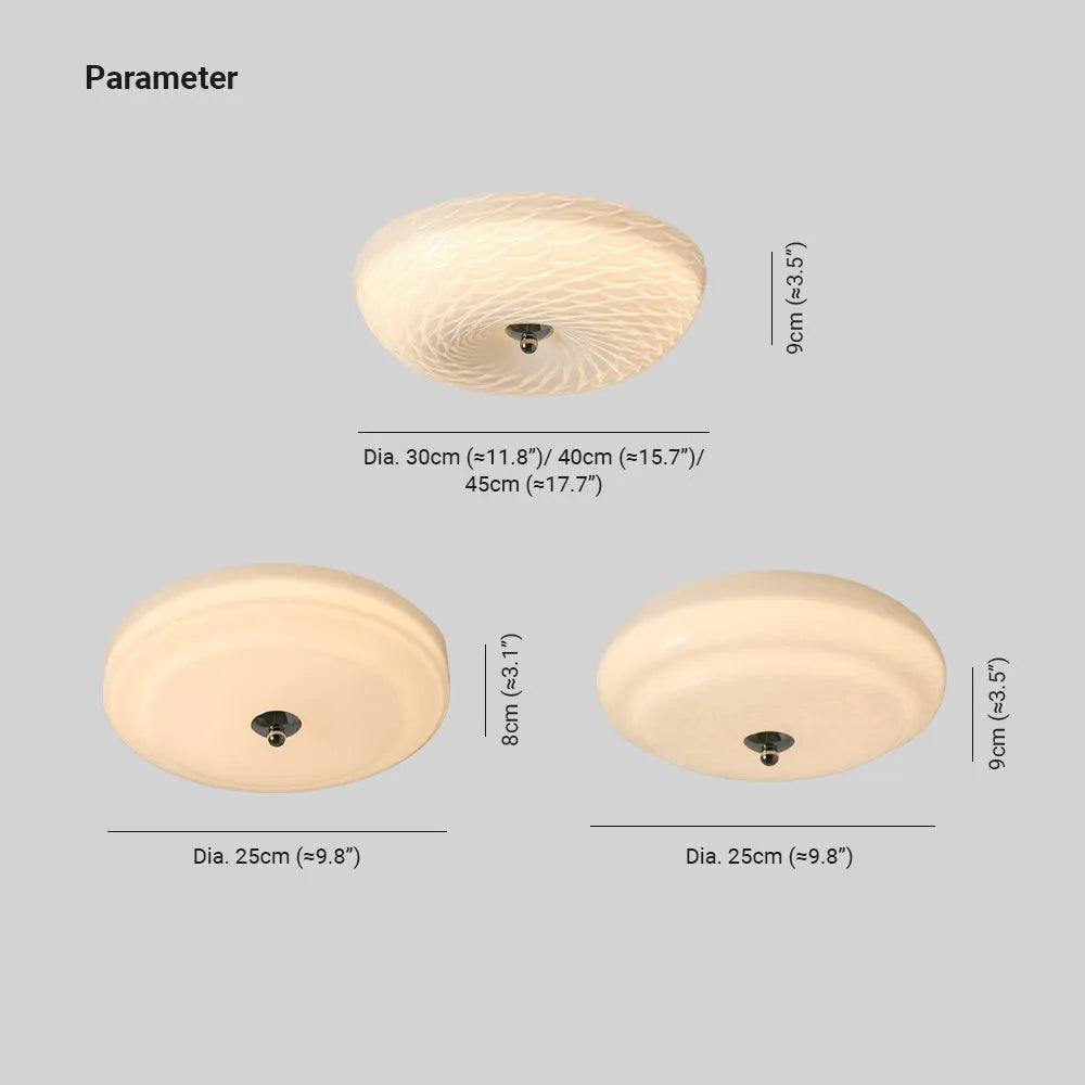 Plafonnier en verre blanc et métal pour salon