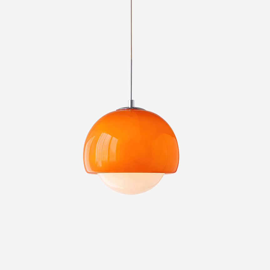 Suspension Globe en Verre Colorée avec Éclairage Doux