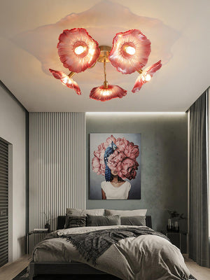 Solara Plafonnier en Verre Feuille avec Laiton Élégant - Neutralighting