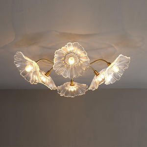 Solara Plafonnier en Verre Feuille avec Laiton Élégant - Neutralighting
