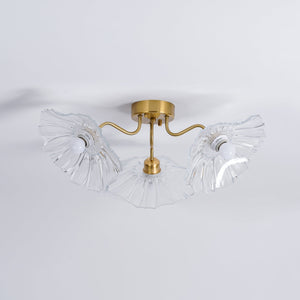 Solara Plafonnier en Verre Feuille avec Laiton Élégant - Neutralighting