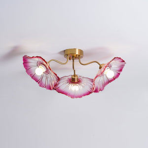 Solara Plafonnier en Verre Feuille avec Laiton Élégant - Neutralighting