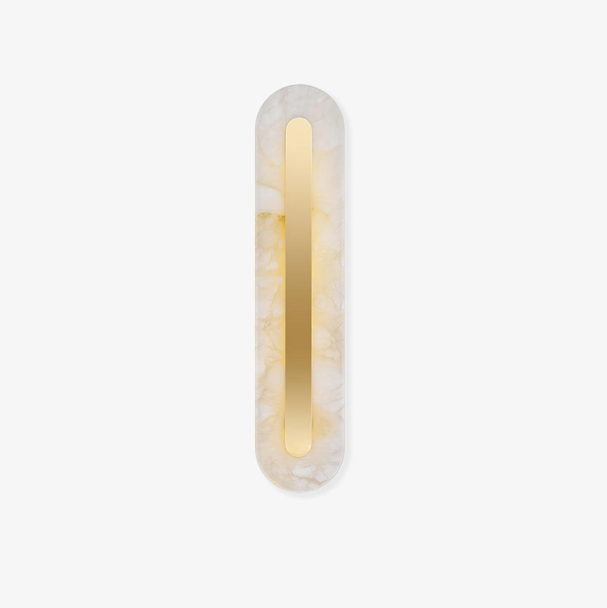 Oval Alabaster Glass Wall Lamp With Brass Accents