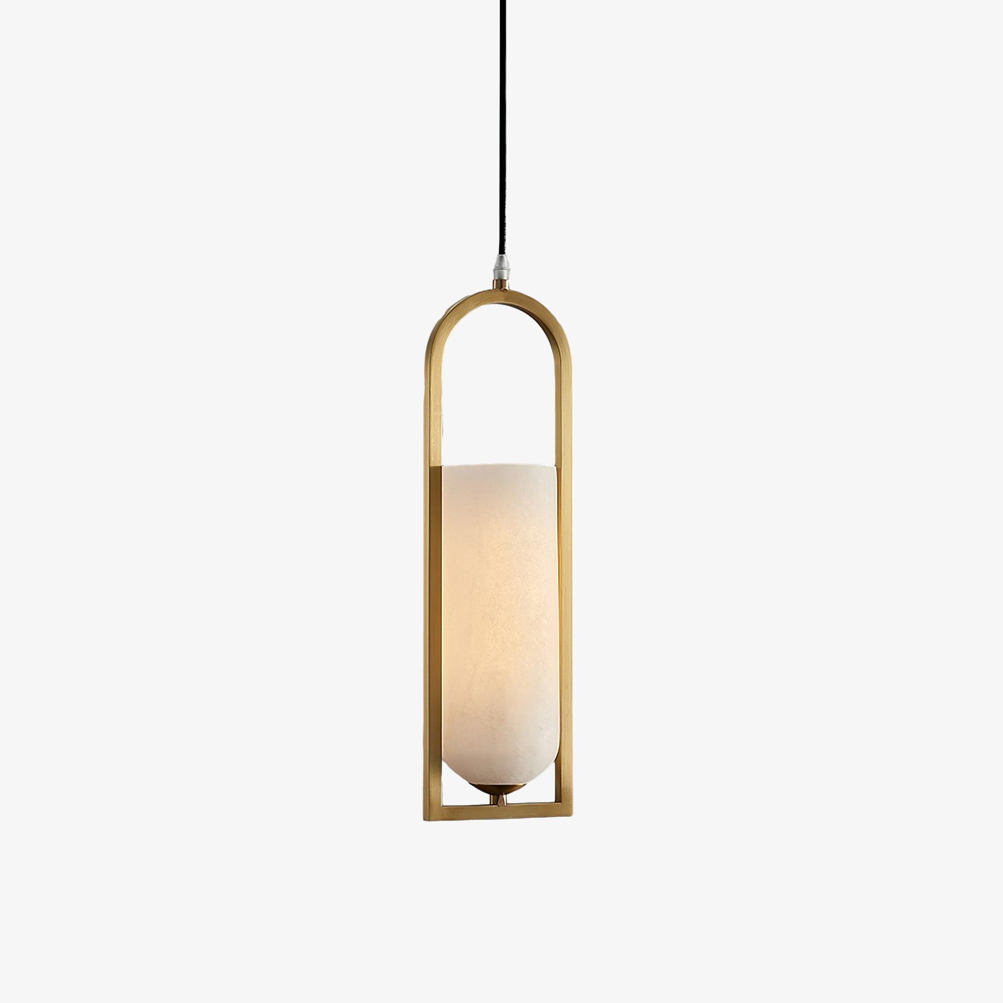 Boogvormige alabaster hanglamp voor sfeerverlichting