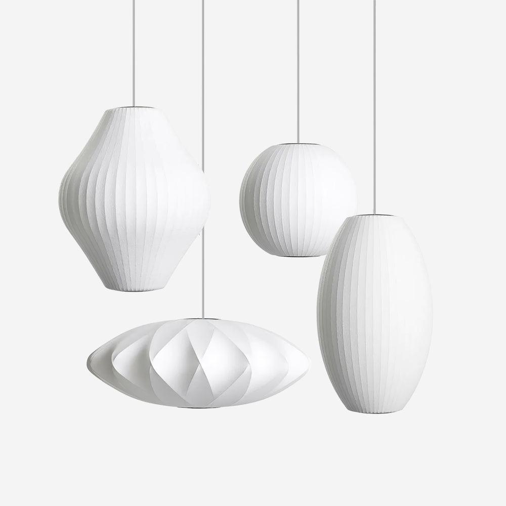 Suspension moderne blanche pour une illumination d’ambiance élégante  