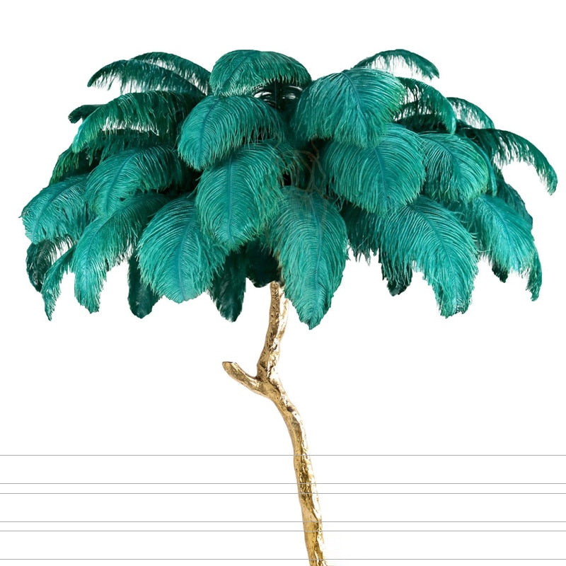 Lampadaire Fleur Luxe Plume/Métal Coloré Salon - Neutralighting