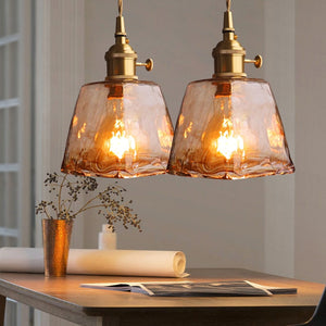 Zina Suspension Géométrique Vintage Verre. Laiton. Salon - Neutralighting