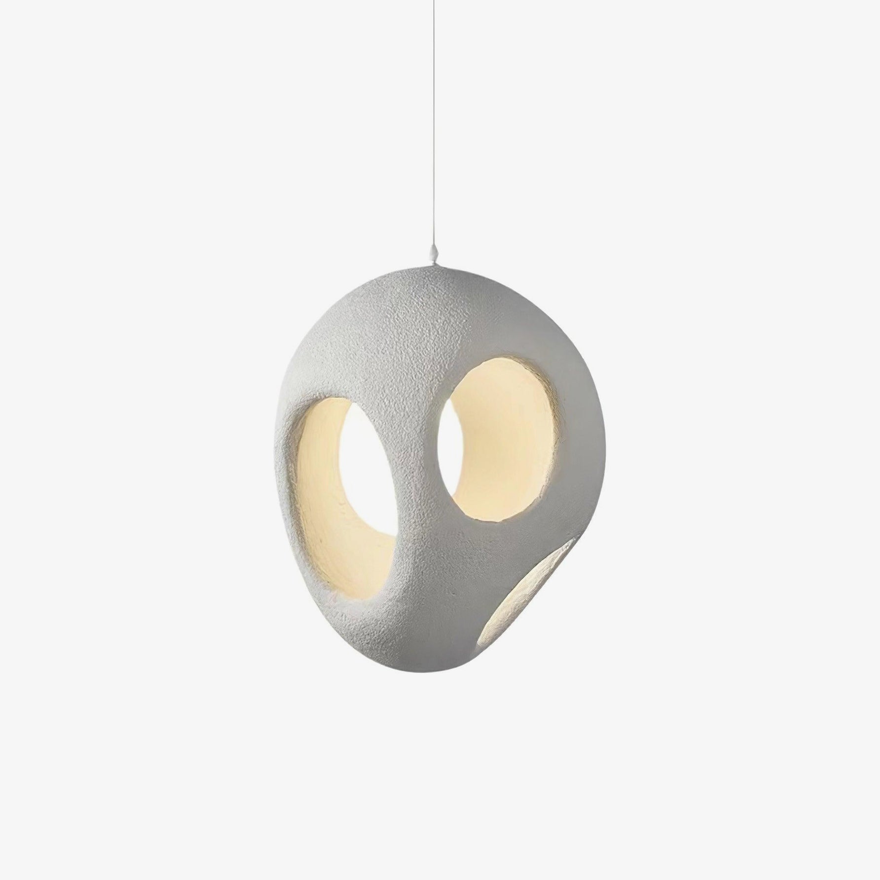 Suspension minimaliste en résine avec lumière ambiante chaude