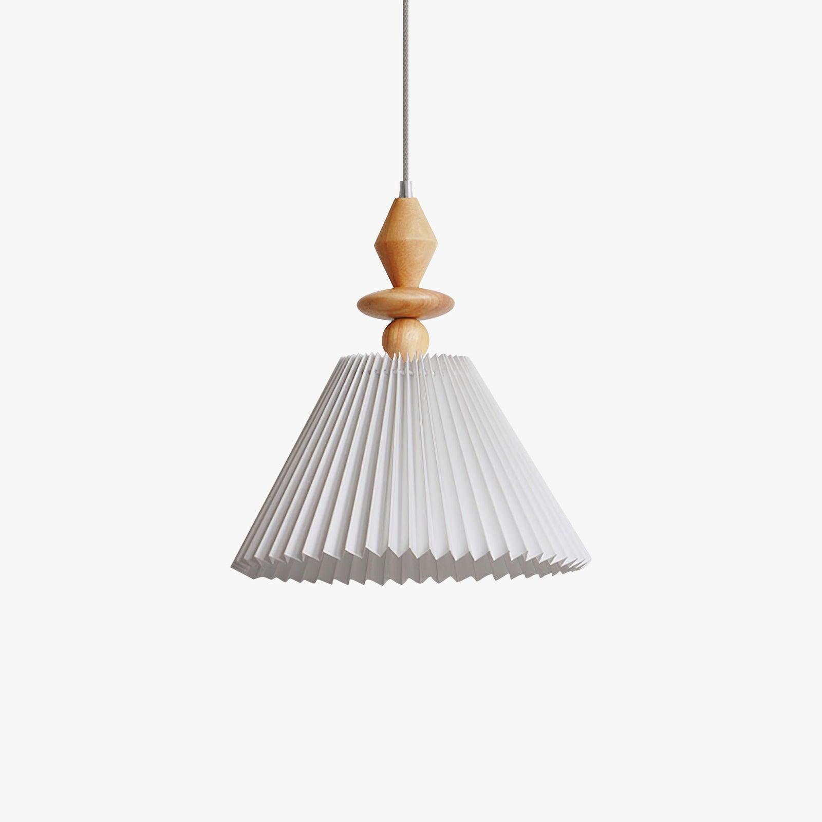 Suspension minimaliste en bois avec lueur chaleureuse  