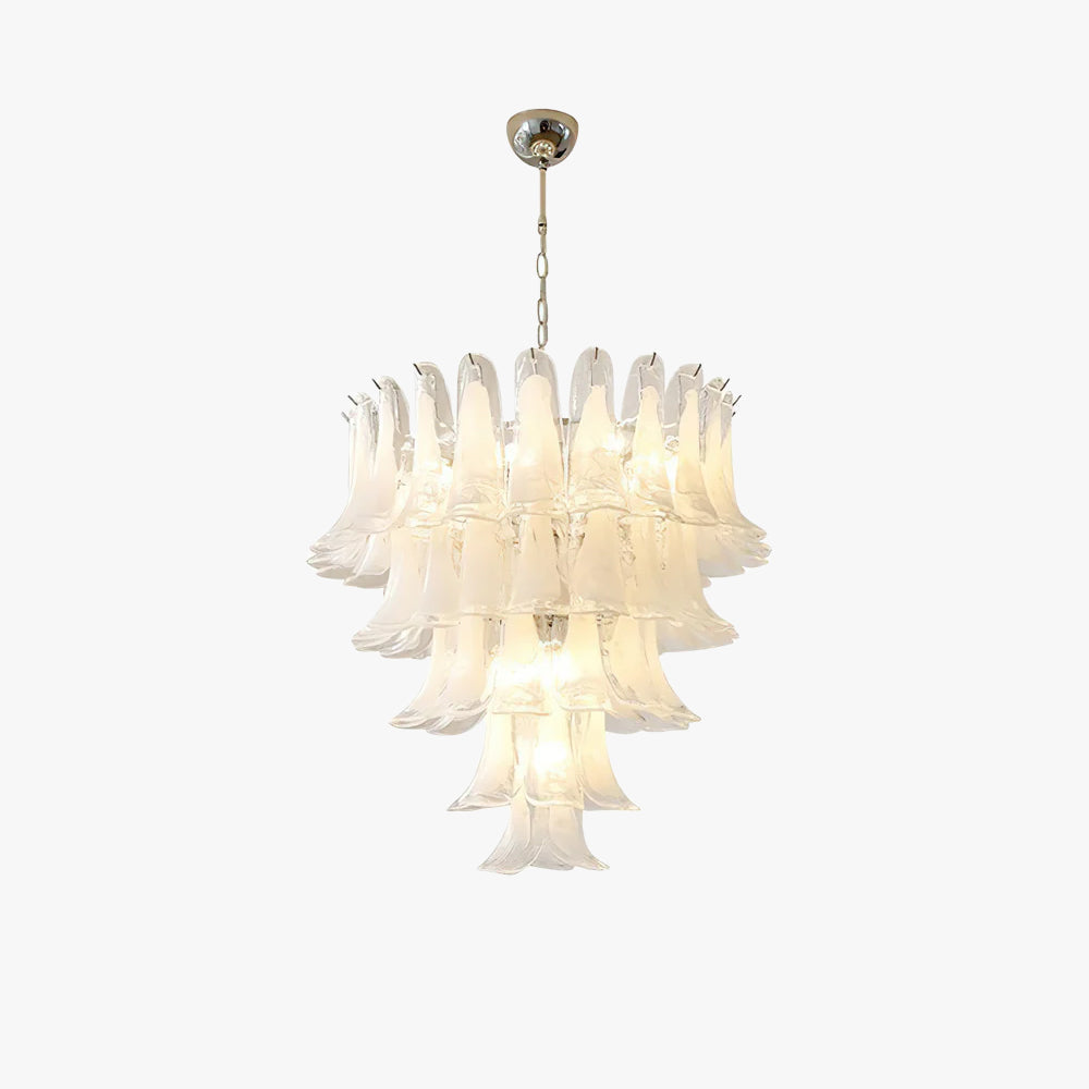Murano-Glas-Schicht-Kronleuchter mit handgeformten Blütenblättern