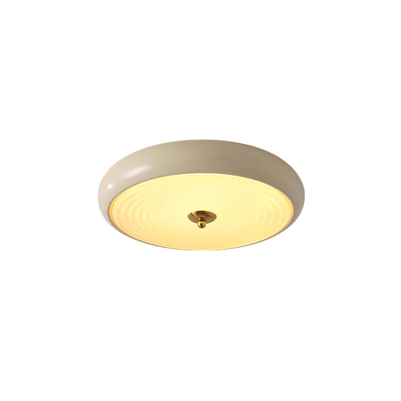 Utheara Plafonnier moderne minimaliste en verre crème ondulé - Neutralighting