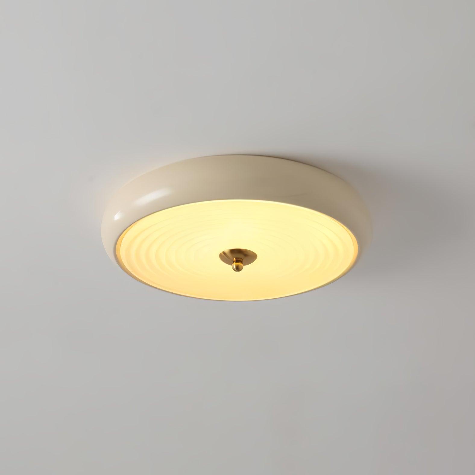 Utheara Plafonnier moderne minimaliste en verre crème ondulé - Neutralighting