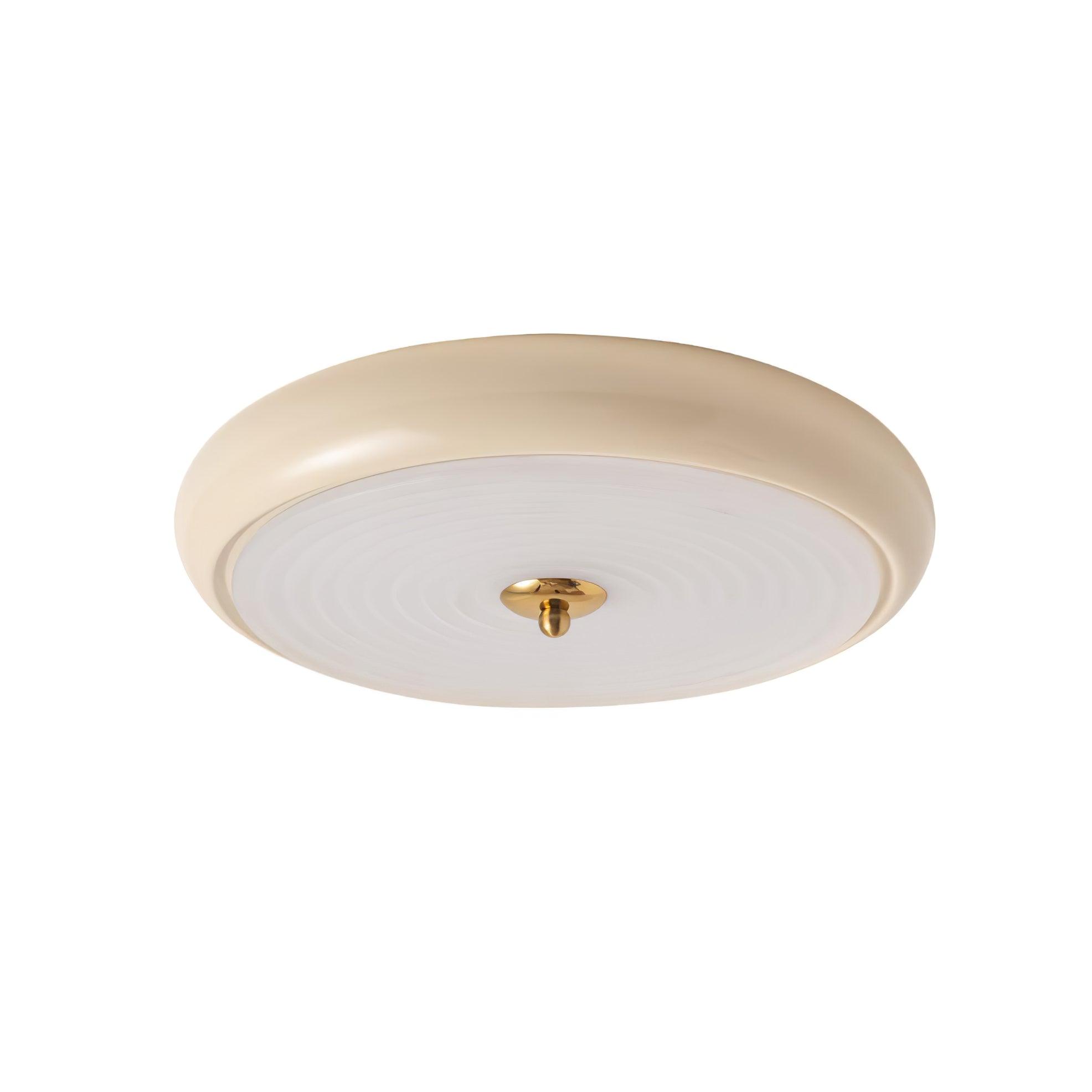 Utheara Plafonnier moderne minimaliste en verre crème ondulé - Neutralighting