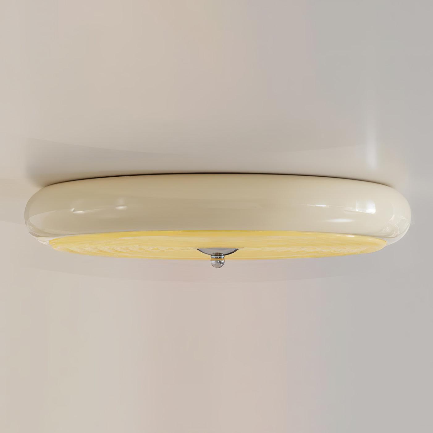 Utheara Plafonnier moderne minimaliste en verre crème ondulé - Neutralighting
