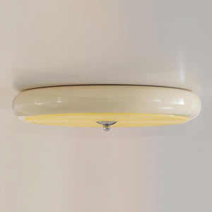 Utheara Plafonnier moderne minimaliste en verre crème ondulé - Neutralighting